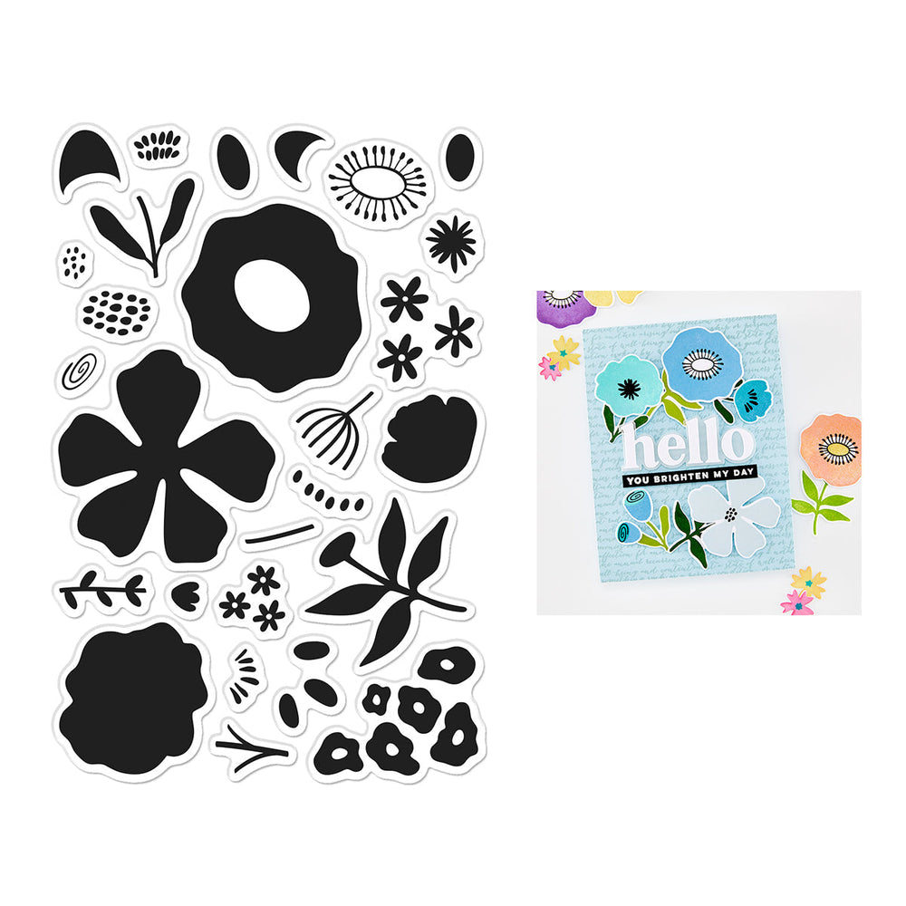 Abstract Floral Clear Stamp Set