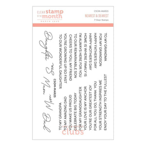 Nearest & Dearest -  Clear Stamp of the Month