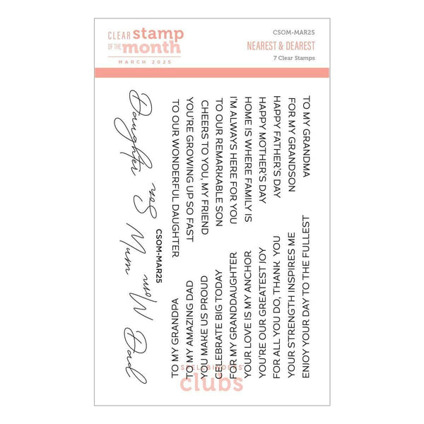 Nearest & Dearest -  Clear Stamp of the Month