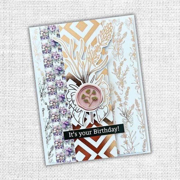 Paper Rose - Rose Gold Foil Lavender & Roses 12x12 Deluxe Paper Collection