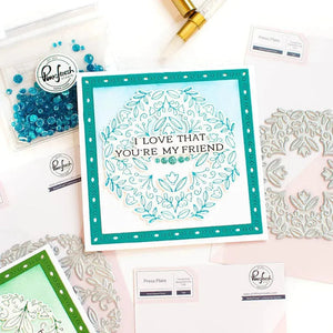 PinkFresh Studio Floral Octagon Frame Press Plate