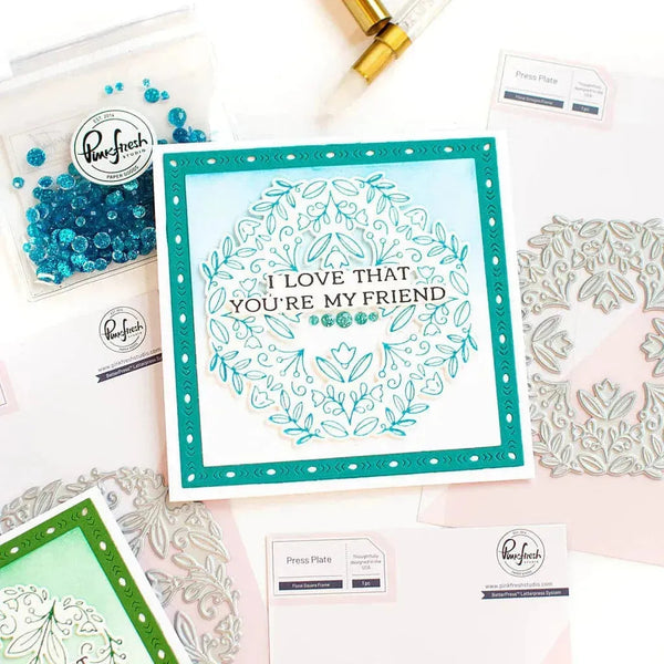 PinkFresh Studio Floral Octagon Frame Press Plate