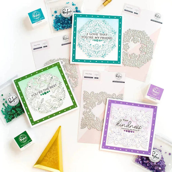 PinkFresh Studio Floral Octagon Frame Press Plate
