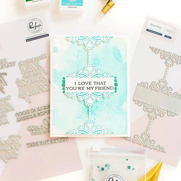 PinkFresh Studio Deco Sentiment Backdrop Press Plate