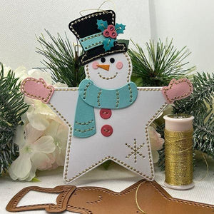 Felt Snowman Star Etched Dies by Nichol Spohr
