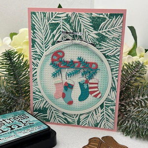 Faux Embroidered Stockings Etched Dies from the Nichol's Needlework Collection by Nichol Spohr