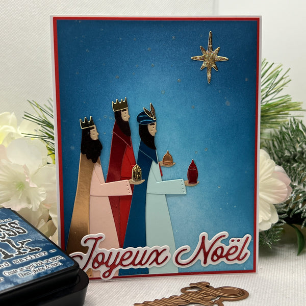 French Holiday Sentiments Etched Dies