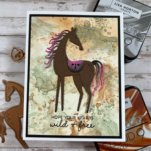 Good Fortune Horse Clear Stamp & Die Set