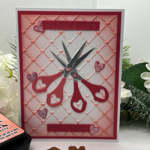 Sharon's Scissors Etched Dies in Honor of Sharon Klima