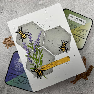 Simple Vintage Lavender Fields Hexagons Etched Dies with Simple Stories