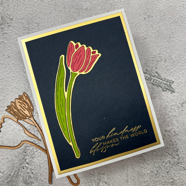 Bouquet of Hugs Sentiments Press + Foil Plate & Die Set by Yana Smakula