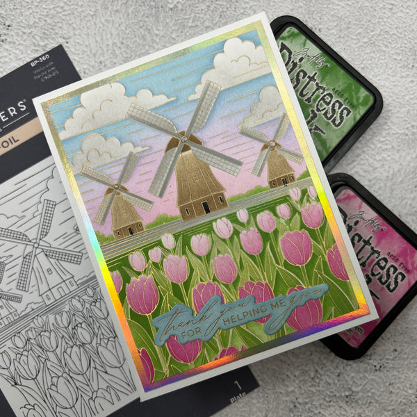 Windmills and Tulips Press + Foil Plate and Stencil Bundle by Yana Smakula