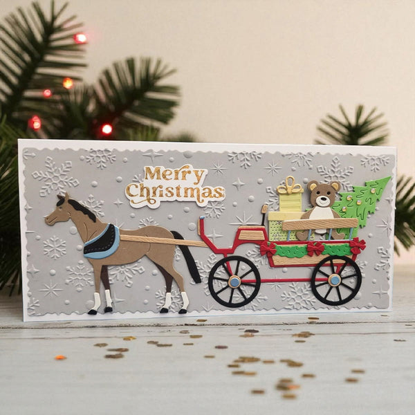 Christmas Horse-Drawn Wagon Etched Dies by Annie Williams