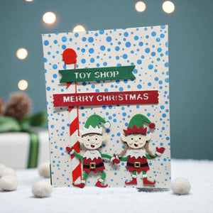 Santa's Elves Etched Dies by Simon Hurley