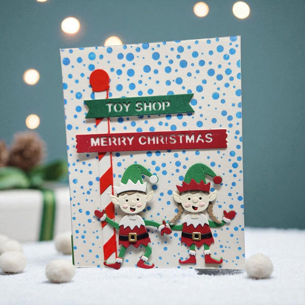 Santa's Elves Etched Dies by Simon Hurley