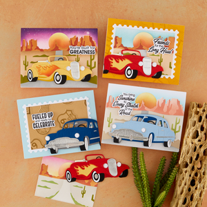 Hot Rod Flames Etched Dies by Mindy Eggen