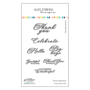Alex Syberia Designs - Classic Sentiments Press Plate & Die Set