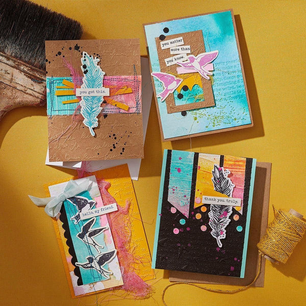 Feather Dream BetterPress Plates & Die Set by Dina Wakley