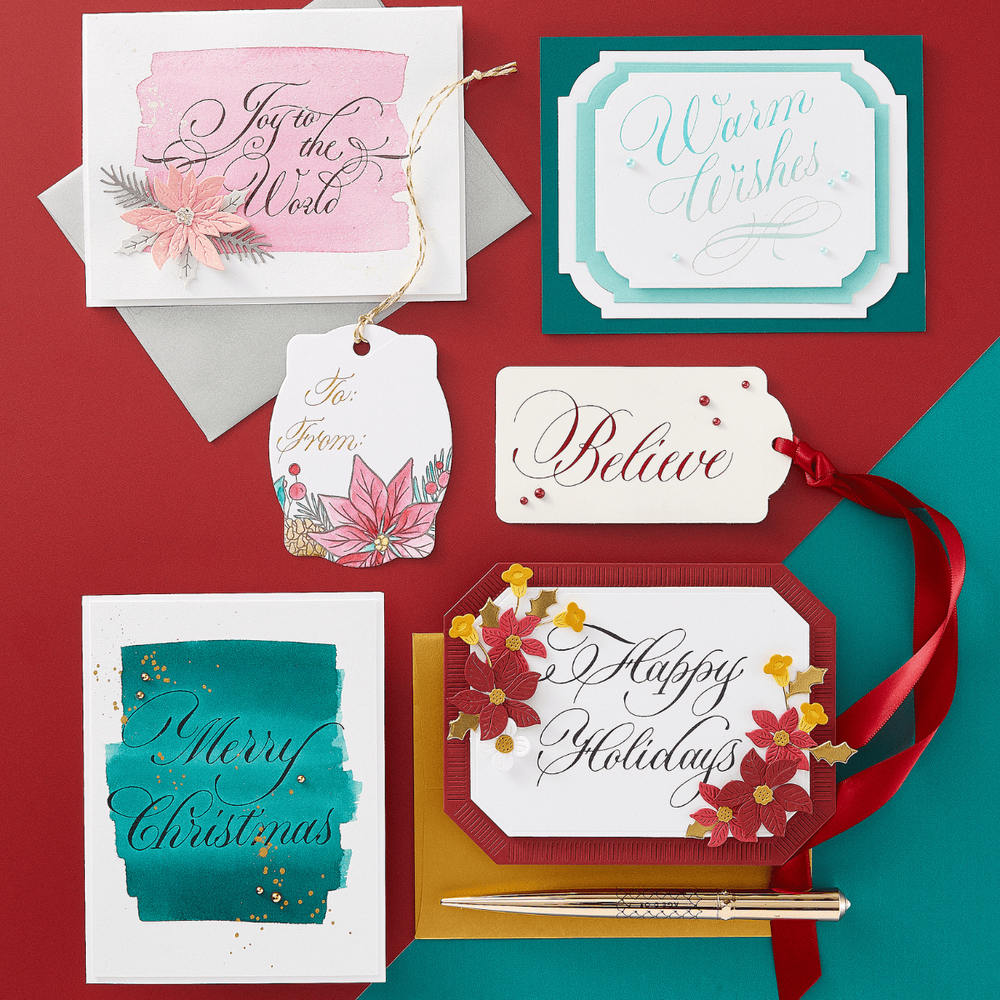 Copperplate Holiday Sentiments BetterPress Plates Bundle  by Paul Antonio