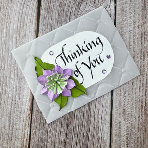Upright Italic Thinking of You Press + Foil Plate by Paul Antonio
