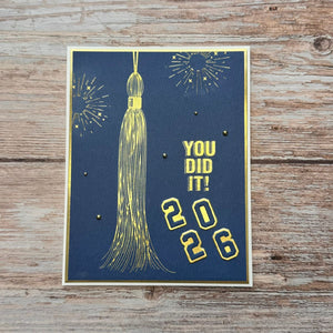 Classic Mouse Graduation Sentiments Press + Foil Plate & Die Set