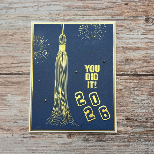 Classic Mouse Graduation Sentiments Press + Foil Plate & Die Set