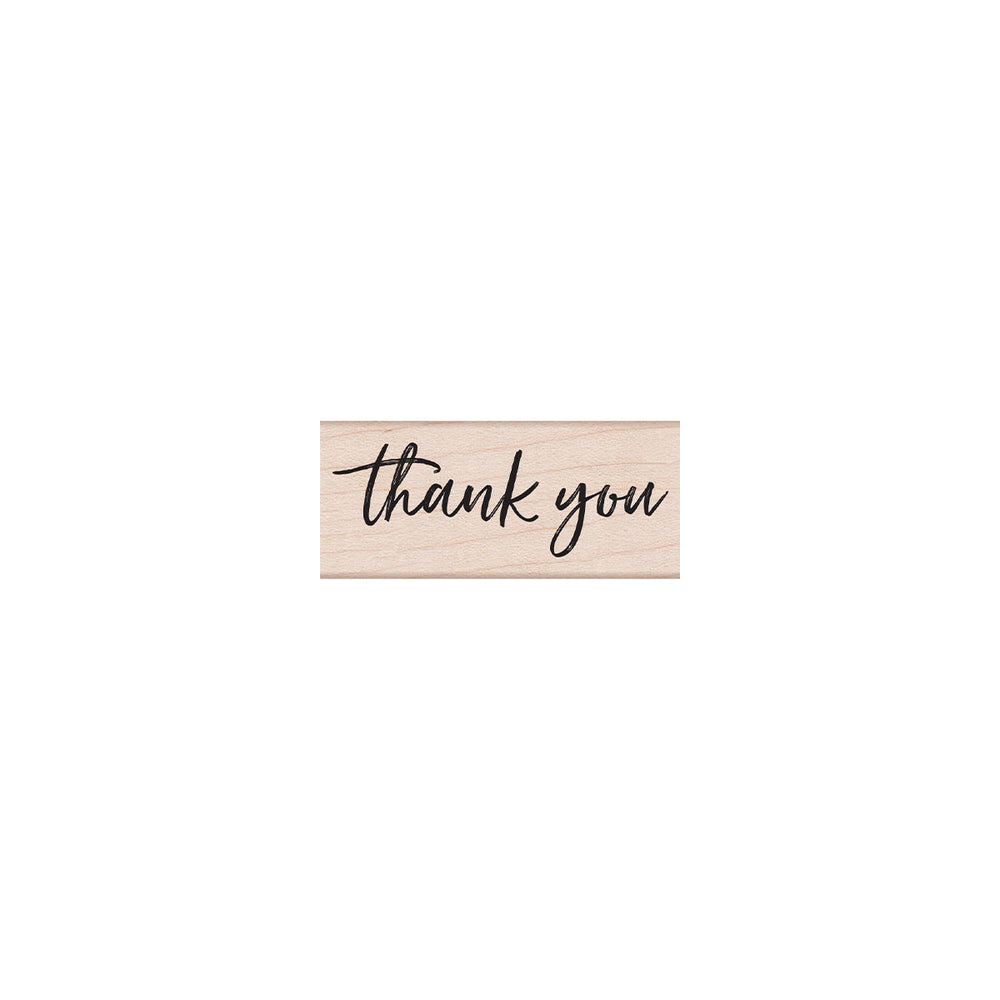 Thank You Script Woodblock Stamp