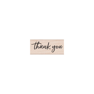 Thank You Script Woodblock Stamp