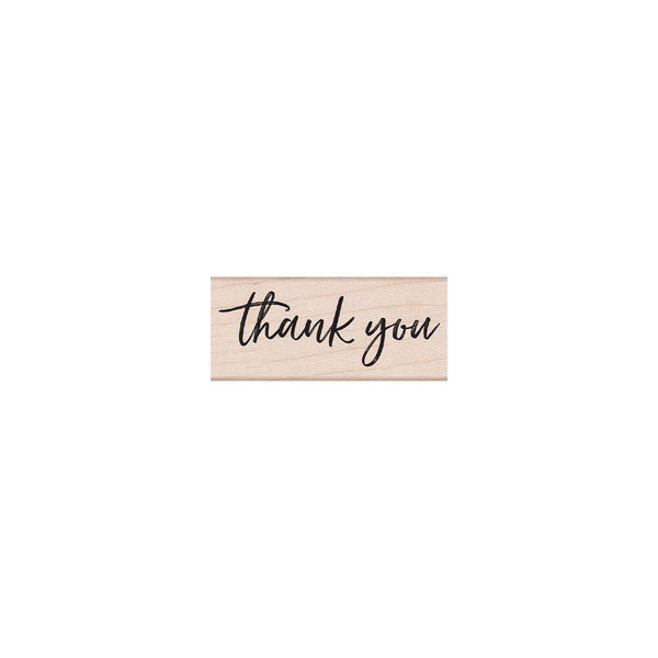 Thank You Script Woodblock Stamp