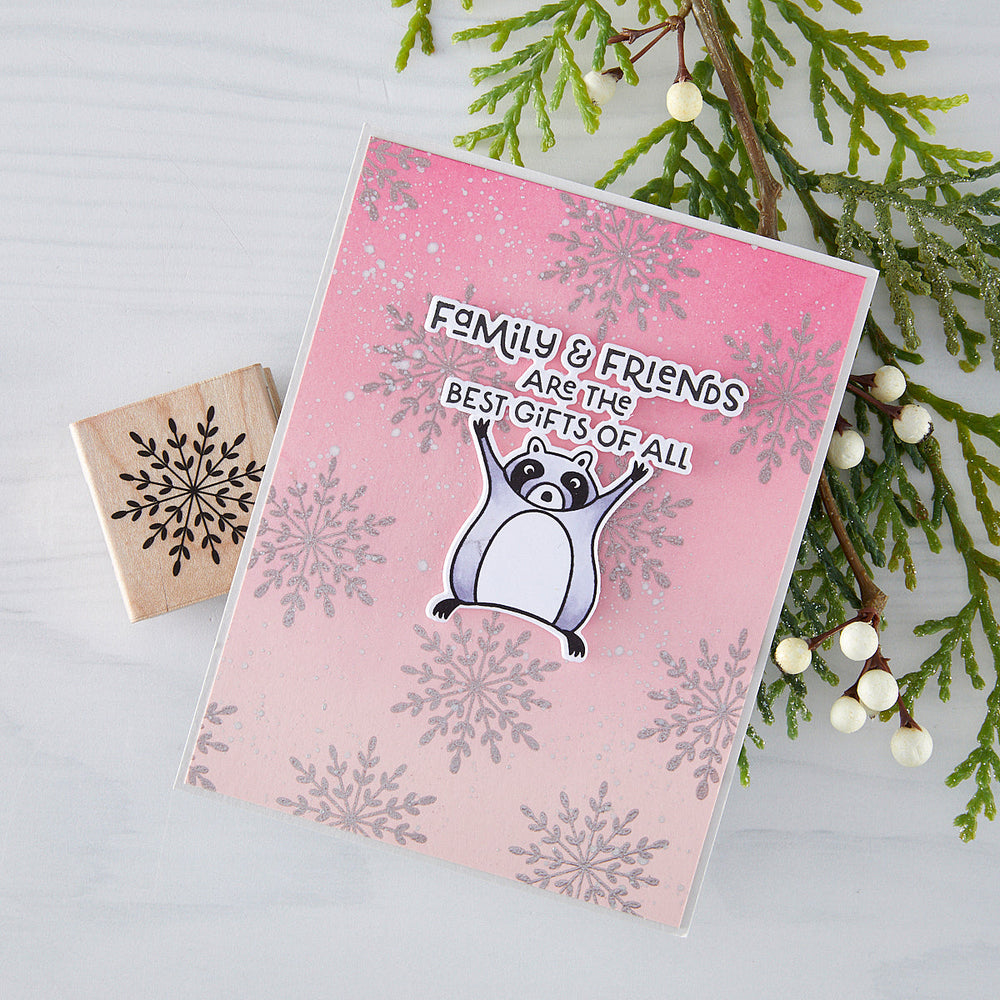 Geometric Snowflake Woodblock Stamp