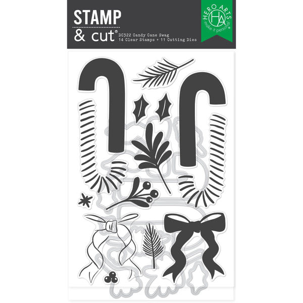 Candy Cane Swag Stamp & Cut