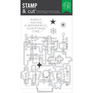Modern Holiday Greetings Stamp & Cut Set