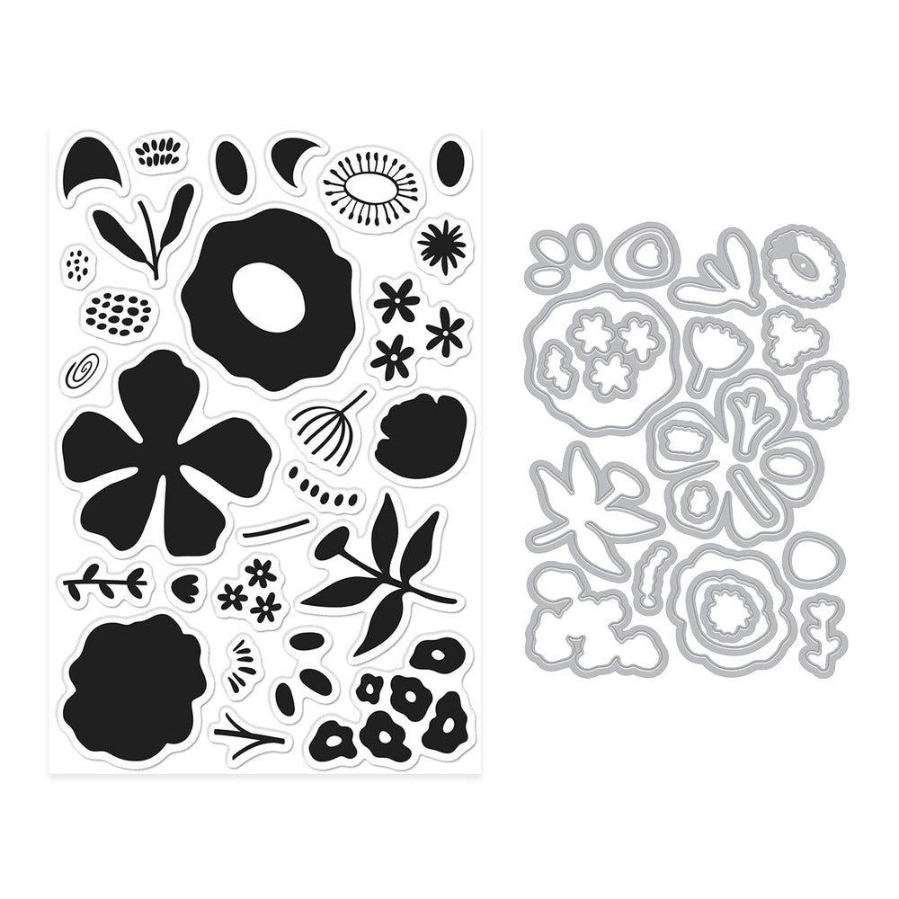 Abstract Floral Stamp & Cut