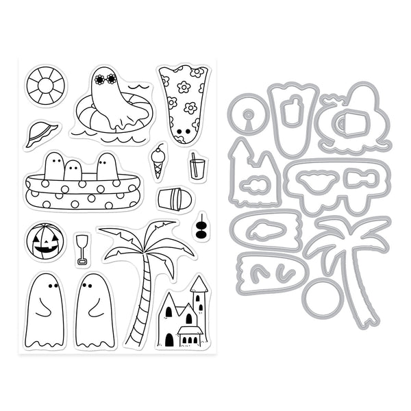 Beach Boos Stamp & Cut