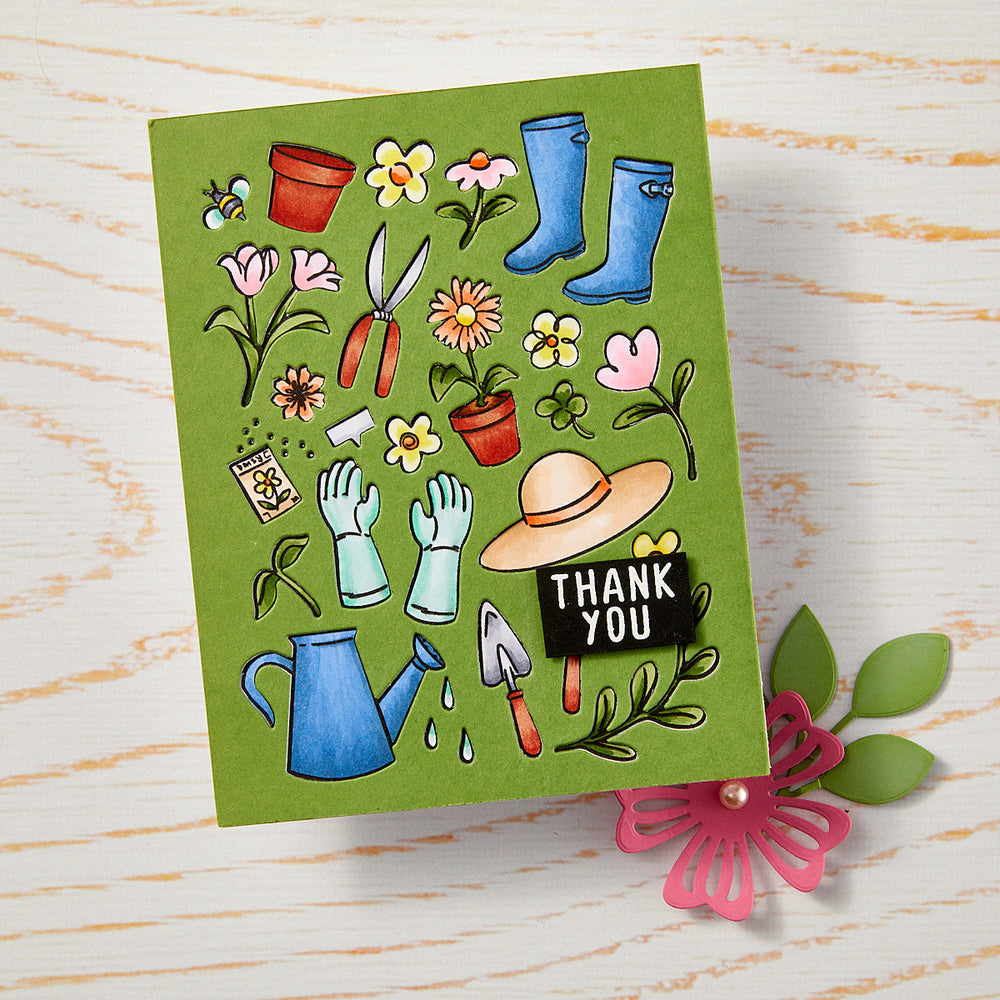 Gardening Tools & Flowers Cover Plate Die