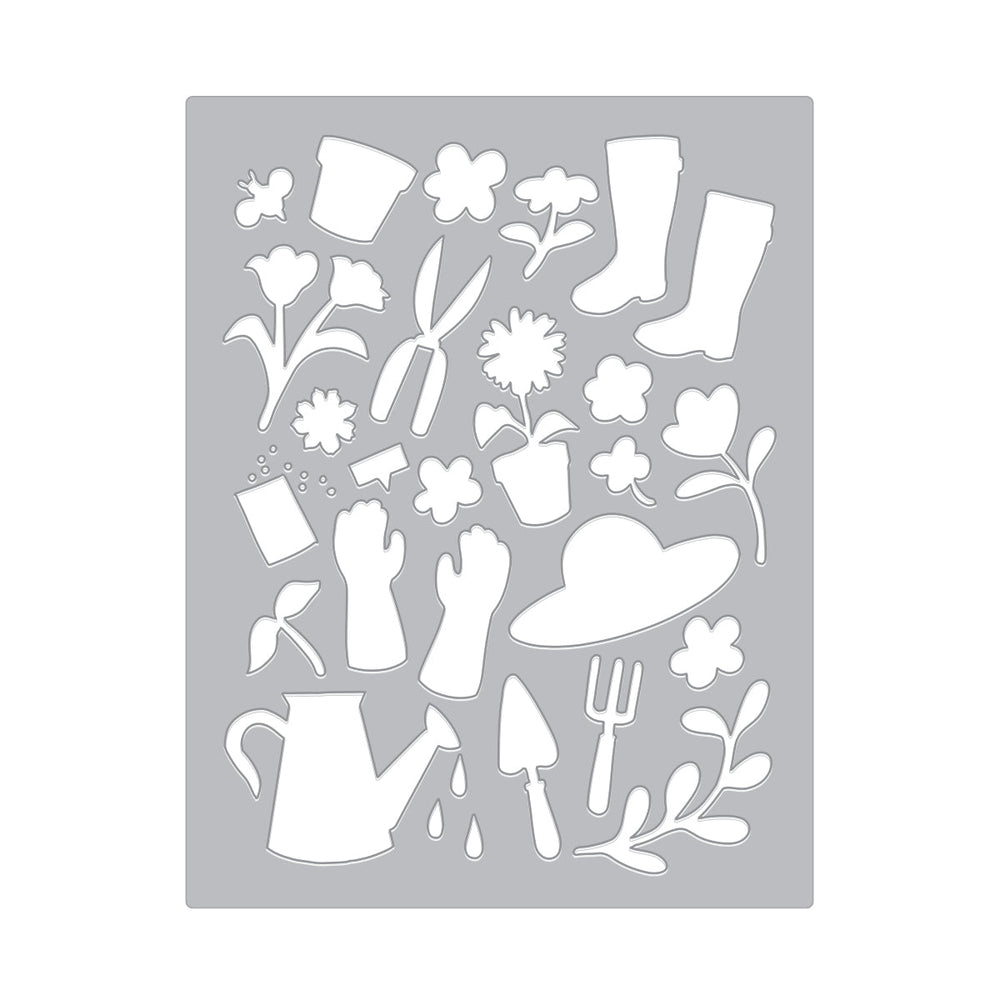 Gardening Tools & Flowers Cover Plate Die