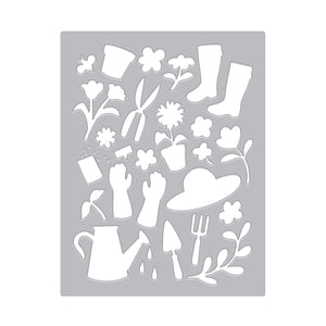 Gardening Tools & Flowers Cover Plate Die