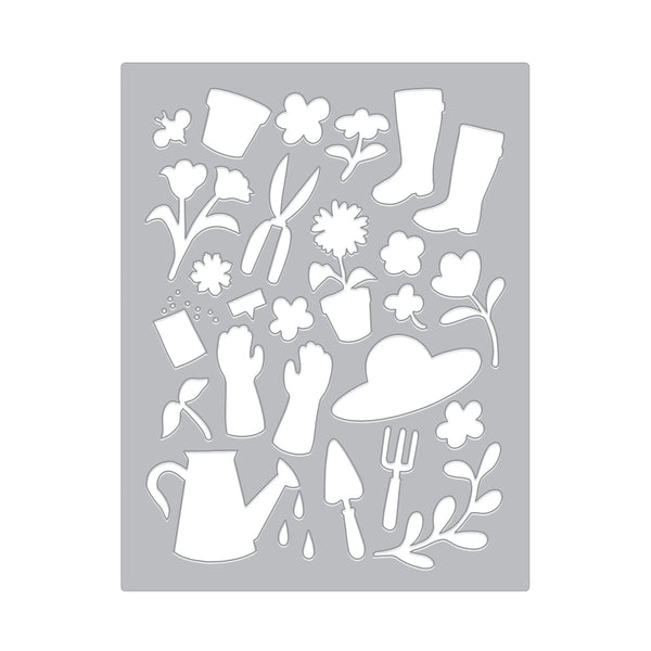 Gardening Tools & Flowers Cover Plate Die
