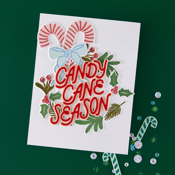 Candy Cane Season Etched Dies