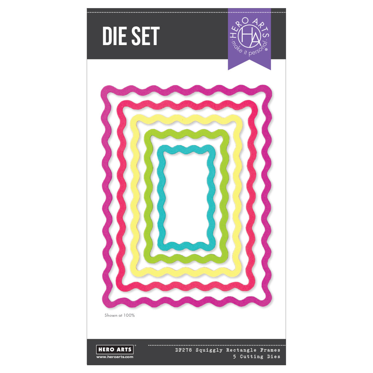 Hero Arts Squiggly Rectangle Frames Die Set