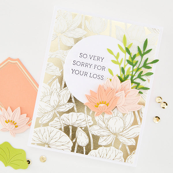 Lotus Field Letterpress + Foil Plate