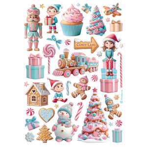 Stamperia Candy Christmas Rice Paper Pack