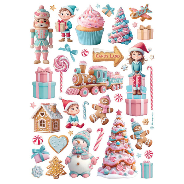 Stamperia Candy Christmas Rice Paper Pack