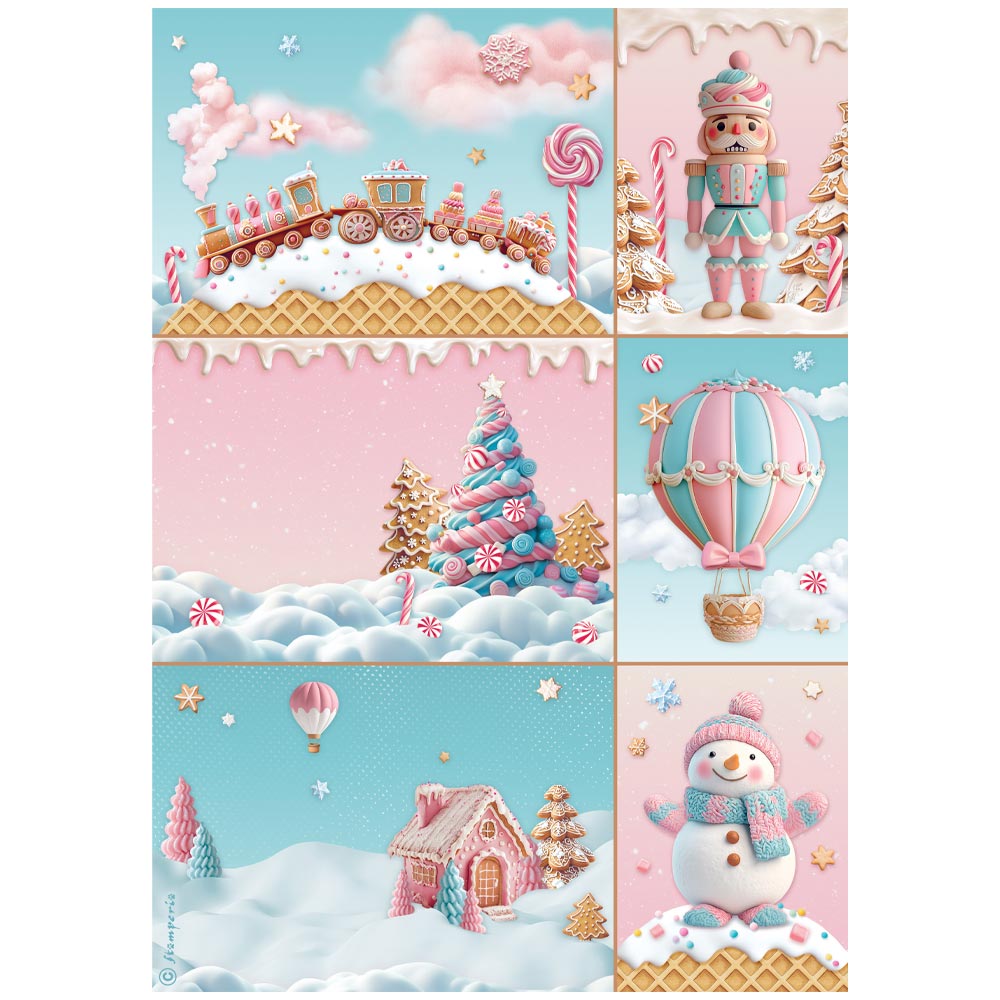 Stamperia Candy Christmas Rice Paper Pack