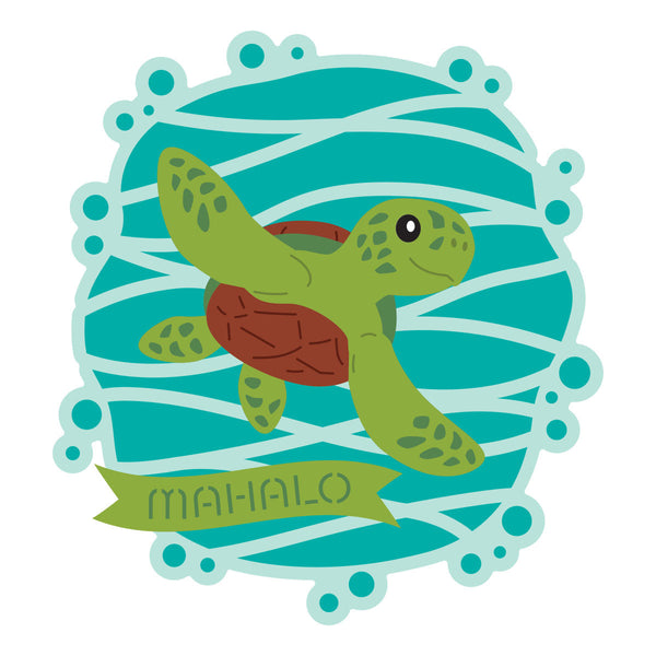 Mahalo Sea Turtle Small Die of the Month - die set contents