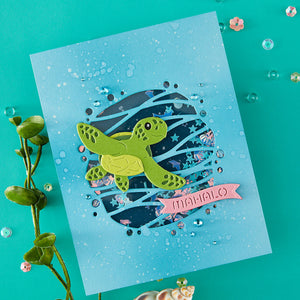 Mahalo Sea Turtle Small Die of the Month - finished card project