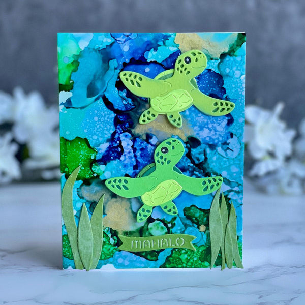 Mahalo Sea Turtle Small Die of the Month - card project 12