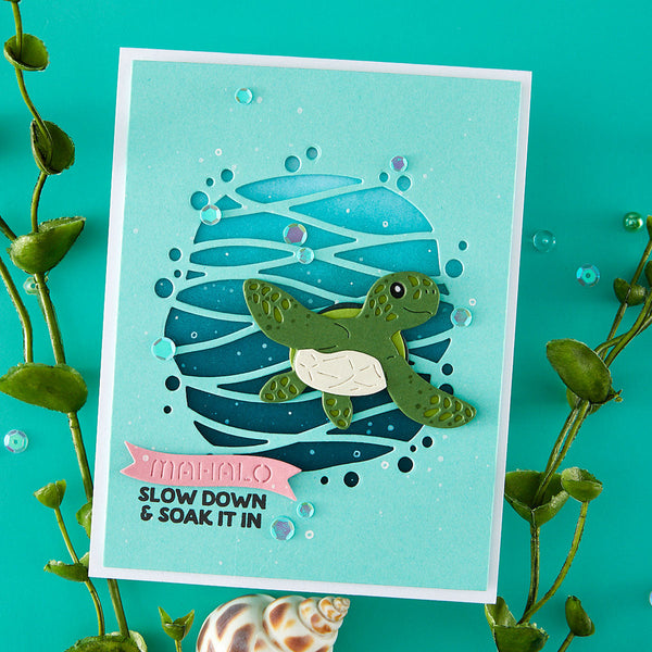 Mahalo Sea Turtle Small Die of the Month - card project 4