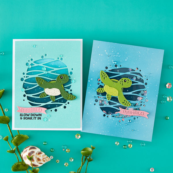 Mahalo Sea Turtle Small Die of the Month - card project 6