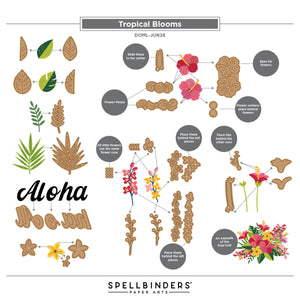 Tropical Blooms Large Die of the Month - assembly guide